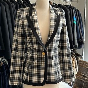 Smythe Plaid Wool Black and White Blazer/Jacket